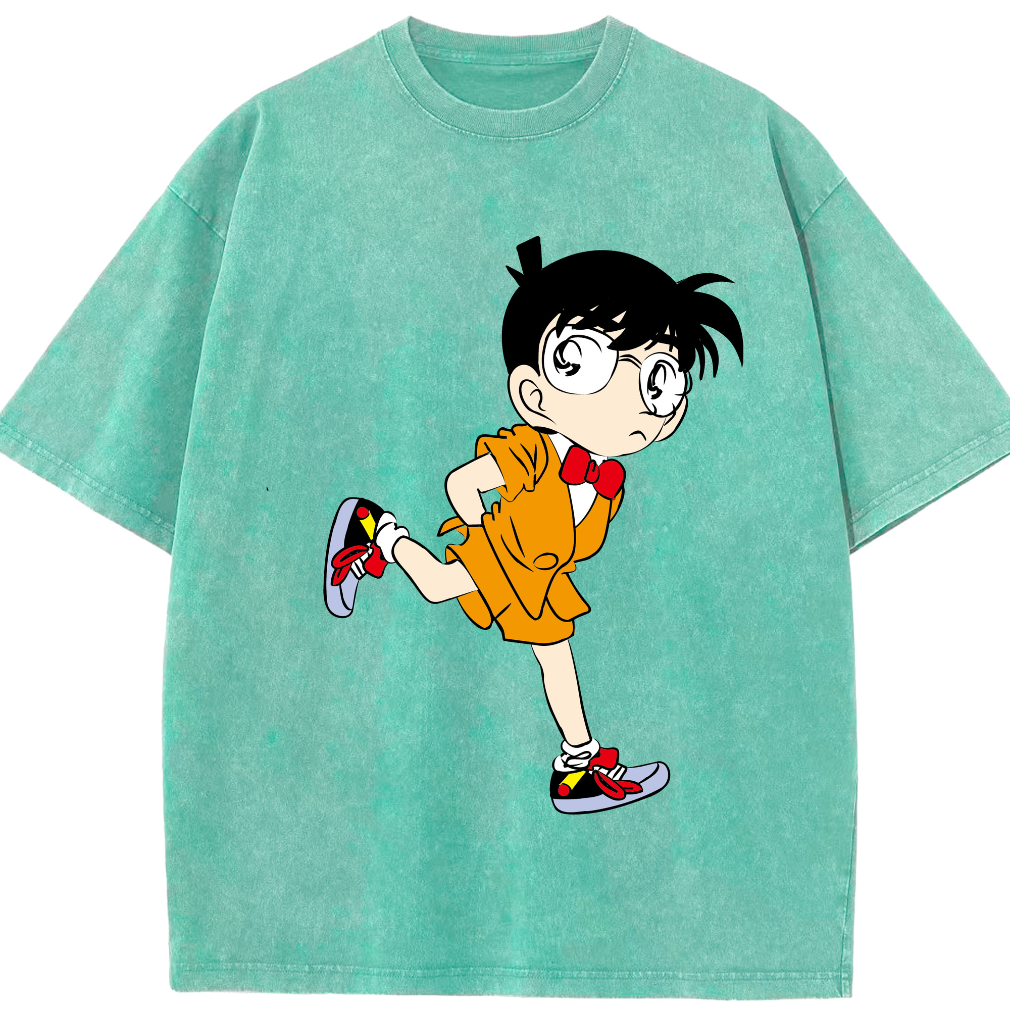 （画像用） 名探偵コナン 江戸川 コナン Detective Conan Conan Edogawa 綿100% ヴィンテージ風 半袖Tシャツ（フロントプリント）